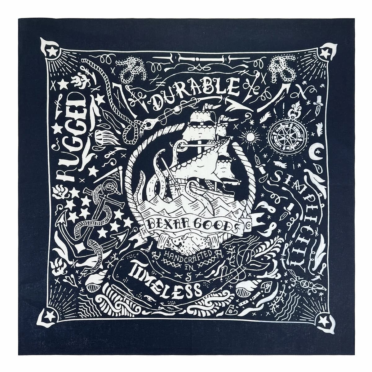 Nautical Print High Quality Hip Hop Cotton Square Scarf Men Bandana Scarf Headband Paisley Gifts For Boys/Girls