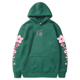 Japanese Blossom Sakura Graphic Hoodies Long Sleeve Winter Hooded Sweatshirts Casual Women/Men Comfortable Pullovers with Pocket