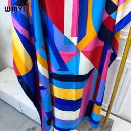 WINYI summer kaftan African Women Boho print Beach abaya dubai luxury Maxi Dress abaya muslim woman dubai Fashion evening dress