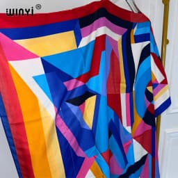 WINYI summer kaftan African Women Boho print Beach abaya dubai luxury Maxi Dress abaya muslim woman dubai Fashion evening dress