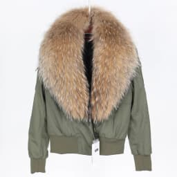 2026 NEW Maomaokong Women's Jacket Natural Raccoon Fur Collar Jacket Short Coat Slim Coat Women Bomber Parka