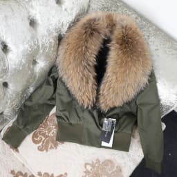 2026 NEW Maomaokong Women's Jacket Natural Raccoon Fur Collar Jacket Short Coat Slim Coat Women Bomber Parka
