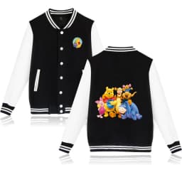 Winnie the Pooh Baseball Jacket Men Women Hip Hop Harajuku Jackets Streetwear Boys Girls Loose College Coats
