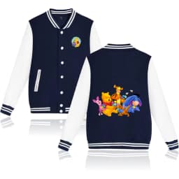 Winnie the Pooh Baseball Jacket Men Women Hip Hop Harajuku Jackets Streetwear Boys Girls Loose College Coats