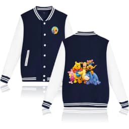 Winnie the Pooh Baseball Jacket Men Women Hip Hop Harajuku Jackets Streetwear Boys Girls Loose College Coats