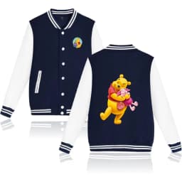 Winnie the Pooh Baseball Jacket Men Women Hip Hop Harajuku Jackets Streetwear Boys Girls Loose College Coats