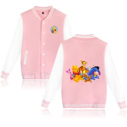 Winnie the Pooh Baseball Jacket Men Women Hip Hop Harajuku Jackets Streetwear Boys Girls Loose College Coats