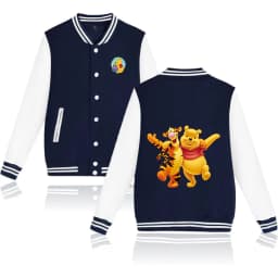 Winnie the Pooh Baseball Jacket Men Women Hip Hop Harajuku Jackets Streetwear Boys Girls Loose College Coats