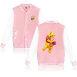 Winnie the Pooh Baseball Jacket Men Women Hip Hop Harajuku Jackets Streetwear Boys Girls Loose College Coats