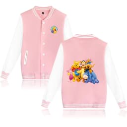 Winnie the Pooh Baseball Jacket Men Women Hip Hop Harajuku Jackets Streetwear Boys Girls Loose College Coats