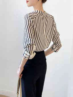 Fashion luxury ladies shirt France style woman printing blouse Long sleeve Tops blusa mujer