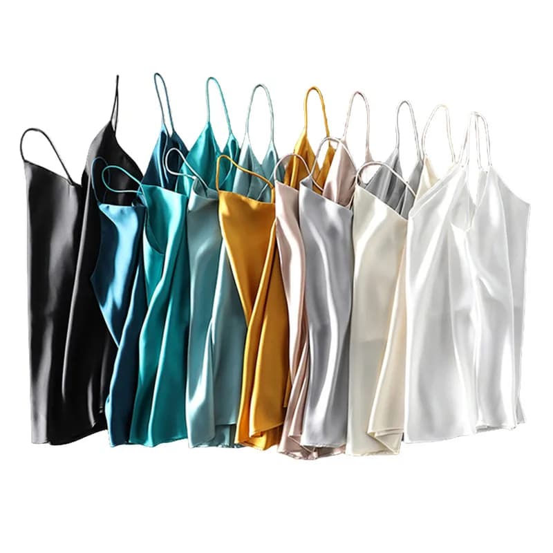 Summer Crop Top Women Camis Silk Satin Tank Top Women Camisole Sleeveless Vest Roupas Femin Cropped 2024 Cropped Top Binder Tran