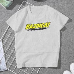 Bazinga Black Casual TShirt The Big Bang Theory Leonard Sheldon Printing Tops Casual T Shirt Women Short Sleeve Unique