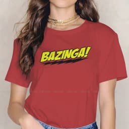 Bazinga Black Casual TShirt The Big Bang Theory Leonard Sheldon Printing Tops Casual T Shirt Women Short Sleeve Unique