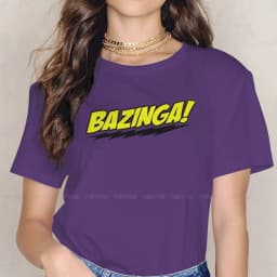 Bazinga Black Casual TShirt The Big Bang Theory Leonard Sheldon Printing Tops Casual T Shirt Women Short Sleeve Unique