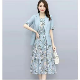 Single/Suit Women Knee Length Dress Suits Double Breasted Blazer Long Sleeve Dresses Ladies Office Wear 2 Piece Set Green Suit