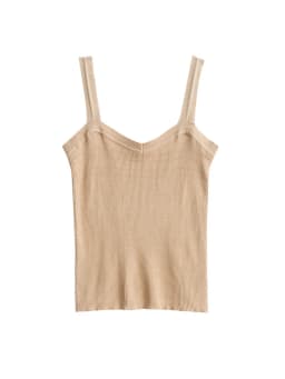 SuyaDream Women Silk Camisole 70%Silk 30%Cotton Kitted Chic Camis 2025 Spring Summer Solid Bottoming Shirt