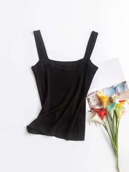 SuyaDream Women Silk Camisole 70%Silk 30%Cotton Kitted Chic Camis 2025 Spring Summer Solid Bottoming Shirt