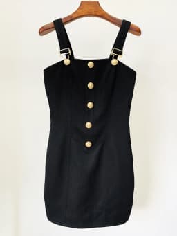 HIGH STREET Newest 2026 Summer Fashion Star Style Designer Women's Lion Buttons Pinafore Dress