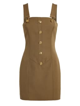 HIGH STREET Newest 2026 Summer Fashion Star Style Designer Women's Lion Buttons Pinafore Dress