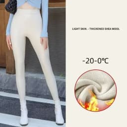 Winter Warm PU Leather Leggings Women Leather Pantalones High Waist Thermal Tights Stretchy Pants Winter Fleece Lined Trousers