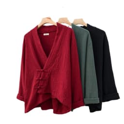 Spring Cotton Linen Cardigans Women Solid Fashion Vintage Chinese Style Irregular Button Coat Oversize Jacket Tops Ropa De Mujer
