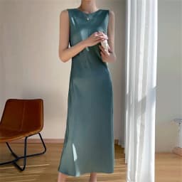 2026 Summer Robe Long Maxi Sundress Fashion Elegant Women's Acetate Satin Dresses Sexy Artificial Silk Sleeveless Party Dress