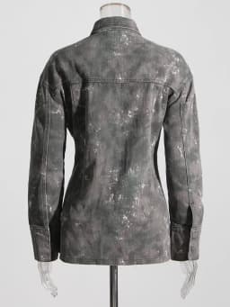 TWOTWINSTYLE Temperament Denim Jackets For Women Lapel Long Sleeve Single Breasted Loose Camouflage Jacket Female Fashion 2023