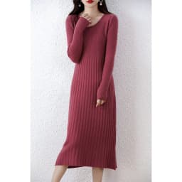Cashmere Sweater Women's Knitted Dresses 100% Merino Wool Autumn Fashion Elegant Dress Winter Female Pullover Casual Long Skirts
