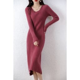 Cashmere Sweater Women's Knitted Dresses 100% Merino Wool Autumn Fashion Elegant Dress Winter Female Pullover Casual Long Skirts