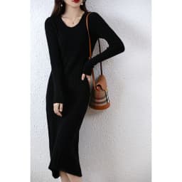 Cashmere Sweater Women's Knitted Dresses 100% Merino Wool Autumn Fashion Elegant Dress Winter Female Pullover Casual Long Skirts
