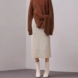 Women Wool Tweed Skirt Midi Skirt Women's Autumn and Winter New Vintage High Waist Slim Hip Skirt Mid-length A-line Skirt Woman