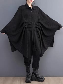 Green Vintage Irregular Oversized Shirt Women New Lapel Long Sleeve Loose Casual Blouse Top Fashion Clothing Spring Summer 2026