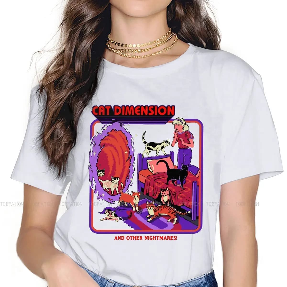 Portal Game Chell Atlas P-Body Women T Shirt The Cat Dimension Female Tops Harajuku Kawaii Tees Ladies 5XL Cotton Tshirt