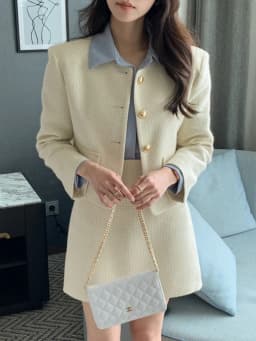 New Korean Fashion Tweed Two Piece Set For Women Autumn Winter Elegant Long Sleeve Short Jacket Coat + Mini Skirt Suits OL