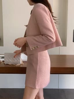 New Korean Fashion Tweed Two Piece Set For Women Autumn Winter Elegant Long Sleeve Short Jacket Coat + Mini Skirt Suits OL