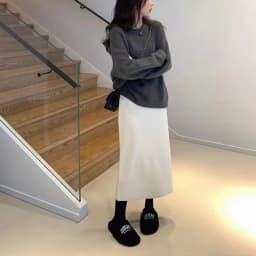 Xpqbb Gentle Style Knitted Skirts for Women Autumn Winter All-Match High Waist Long Skirt Woman Korean Temperament Midi Skirts