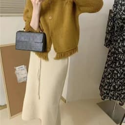 Xpqbb Gentle Style Knitted Skirts for Women Autumn Winter All-Match High Waist Long Skirt Woman Korean Temperament Midi Skirts