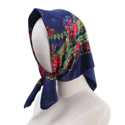 70*70cm Luxury Floral Russian Square Scarf Women Head Hair Bandana Babushka Handkerchief Ukrainian Shawl Headband Scarves