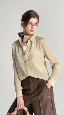 SuyaDream Women Striped Shirts 100%Pure Silk Turn Down Collar Chic Blouses 2026 Spring Summer Office Lady Top Pink Champagne