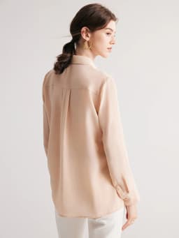 SuyaDream Women Striped Shirts 100%Pure Silk Turn Down Collar Chic Blouses 2026 Spring Summer Office Lady Top Pink Champagne