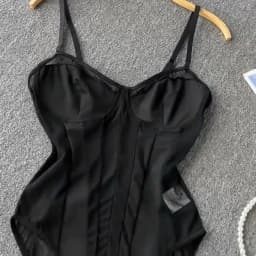 CHILLGIO Summer Spaghetti Strap Women Bodysuits Streetwear Fashion Elastic Rompers Black V Neck Club Bodycon Suspender Jumpsuits
