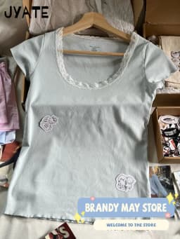 Sweet Lace Trim Pink T-shirts Women Summer New Casual Cotton Soft U-neck Short Sleeve Tees Cute Vintage Preppy Style Tops Y2K