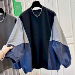 Oversized Pullovers Women Fashion Patchwork Long Sleeve Tops Casual Loose Pullover Sports Top Sring Autumn Trend Y2k Clothes