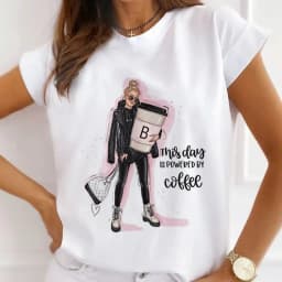 Europe and The United States Casual Women's Round Neck T-shirt Breathable Fashion Printed Girls Short Sleeve Base Shirt