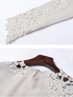 Women's Autumn Design Temperament T-shirt Wearing White Off-shoulder Top Fashion Embroidery Hollow-out Knitted Top Harajuku 2024