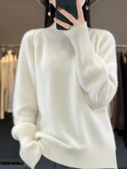 Women Turtleneck Sweater Autumn Winter Thick Pullovers 100% Merino Wool Solid Cashmere Knitwear Female Basic Clothes Korean Tops