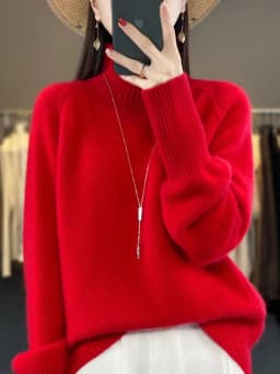 Women Turtleneck Sweater Autumn Winter Thick Pullovers 100% Merino Wool Solid Cashmere Knitwear Female Basic Clothes Korean Tops