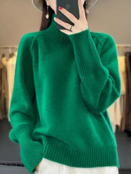 Women Turtleneck Sweater Autumn Winter Thick Pullovers 100% Merino Wool Solid Cashmere Knitwear Female Basic Clothes Korean Tops