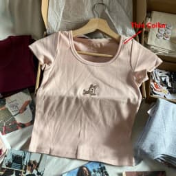 Little Deer Embroidery Pink T Shirt Women Cotton Round Neck Short Sleeve Tees Tops Female Vintage Cute Summer Slim Crop Top Y2k